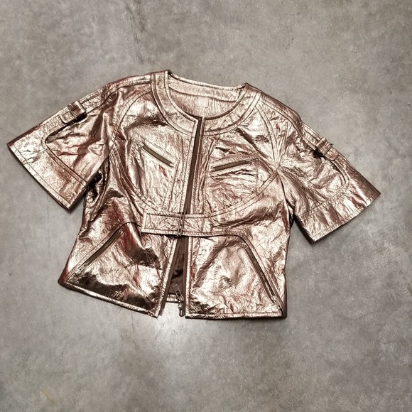 Kooba Jackets & Blazers - Kooba Gold Metallic Gunmetal Jacket